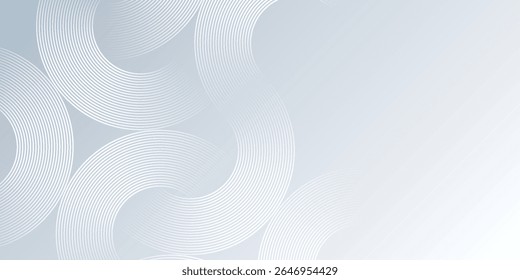 Abstract white glowing geometric lines on gray background. Modern shiny blue circle background abstract simple modern