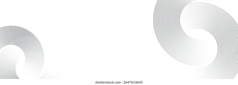 Líneas geométricas brillantes blancas Abstractas sobre fondo gris. Moderno patrón de líneas de círculo azul brillante. Concepto de tecnología futurista. Traje para la cubierta, cartel, Anuncio, folleto, cabecera, Vector del Sitio web