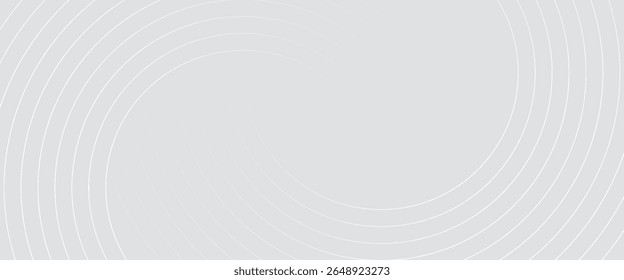 Abstract white glowing geometric lines on gray background. Modern shiny blue circle lines pattern. Futuristic technology concept. 