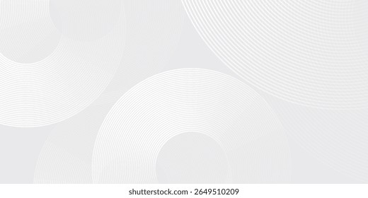 Líneas geométricas brillantes blancas Abstractas sobre fondo gris. Arte moderno abstracto simple brillante