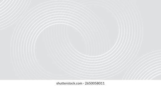 Abstract white glowing geometric lines on gray background. Modern shiny blue circle lines pattern. beautiful and modern curved lines