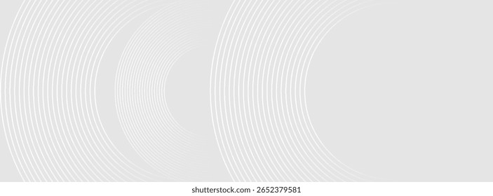 Abstract white glowing geometric lines on gray background. Modern shiny blue circle lines pattern. Futuristic technology concept. vector illustration, website