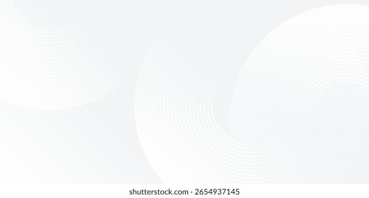 Abstract white glowing geometric lines on gray background. Modern shiny simple abstract