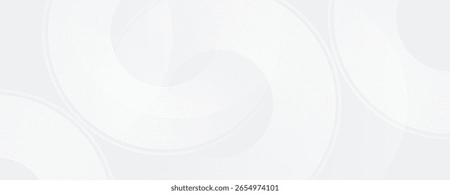 Abstract white glowing geometric lines on gray background. Modern shiny blue circle lines pattern. Futuristic technology concept. modern