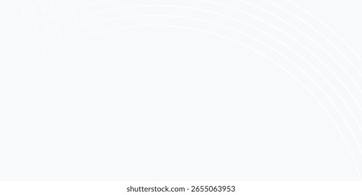 Abstract white glowing geometric lines on gray background. Modern shiny blue circle lines pattern. Futuristic technology