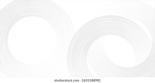 Líneas geométricas brillantes blancas Abstractas sobre fondo gris. Moderno patrón de líneas de círculo azul brillante. Concepto de tecnología futurista. Traje para la cubierta
