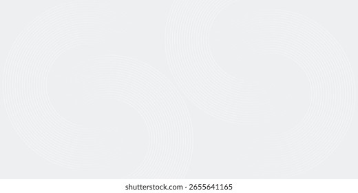 Líneas geométricas brillantes blancas Abstractas sobre fondo gris. Moderno patrón de líneas de círculo azul brillante. Estilo de concepto de tecnología futurista