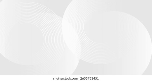 Líneas geométricas brillantes blancas Abstractas sobre fondo gris. Moderno patrón de líneas de círculo azul brillante. Concepto de tecnología futurista.