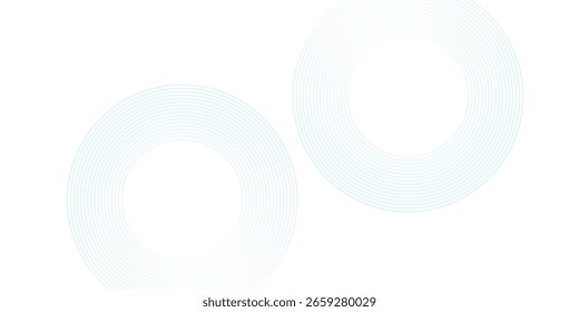 Linhas geométricas brilhantes em branco abstrato sobre fundo cinza. Padrão moderno de linhas de círculo azul brilhante. Conceito de tecnologia futurista. Naipe para capa