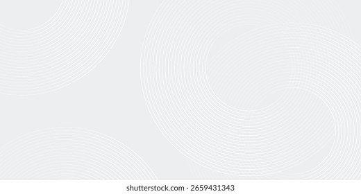 Líneas geométricas brillantes blancas Abstractas sobre fondo gris. Moderno patrón de líneas de círculo azul brillante. Concepto de tecnología futurista. Traje para la cubierta, cartel, Anuncio, folleto, cabecera, Vector del Sitio web