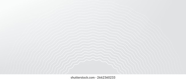 Abstract white glowing geometric lines on gray background. Modern shiny blue circle lines pattern. Futuristic technology concept. Suit for cover, poster,