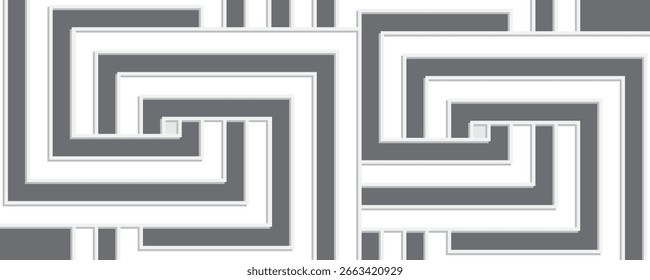 Abstract white glowing geometric lines on gray background. Modern shiny blue circle lines pattern. Futuristic technology concept. Suit for cover, poster, banner, brochure, header, website vector