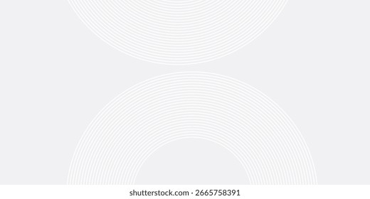 Líneas geométricas brillantes blancas Abstractas sobre fondo gris. Moderno patrón de líneas de círculo azul brillante. Concepto de tecnología futurista.