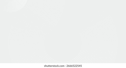 Linhas geométricas brilhantes em branco abstrato sobre fundo cinza. Padrão moderno de linhas de círculo azul brilhante. Conceito de tecnologia futurista art.Eps 10