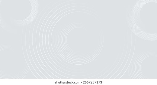Líneas geométricas brillantes blancas Abstractas sobre fondo gris. Moderno patrón de líneas de círculo azul brillante. Concepto de tecnología futurista. Traje para la cubierta, cartel, Anuncio, folleto, cabecera, Vector del Sitio web