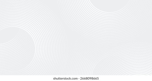 Líneas geométricas brillantes blancas Abstractas sobre fondo gris. Ilustración moderna