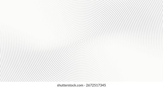 Abstract white glowing geometric lines on gray background. Modern shiny blue circle lines pattern. Futuristic technology concept.Vector