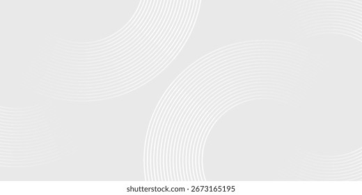 Abstrakte, weiß leuchtende geometrische Linien auf grauem Hintergrund. Moderne glänzende blaue Kreislinien Muster. Dynamische Formenzusammensetzung eps 10.