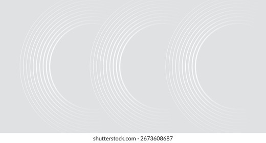 Abstract white glowing geometric lines on gray background. Modern shiny blue circle lines pattern. Futuristic technology concept. eps10