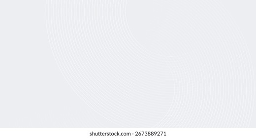 Líneas geométricas brillantes blancas Abstractas sobre fondo gris. Moderno patrón de líneas de círculo azul brillante. Concepto de tecnología futurista. Eps 10