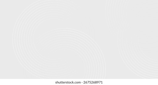 Líneas geométricas brillantes blancas Abstractas sobre fondo gris. Moderno patrón de líneas de círculo azul brillante. Concepto de tecnología futurista. Traje para la cubierta, cartel, Anuncio, folleto, cabecera, Vector del Sitio web