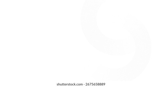 Líneas geométricas brillantes blancas Abstractas sobre fondo gris. Moderno patrón de líneas de círculo azul brillante. Concepto de tecnología futurista. Traje para la cubierta, cartel,

