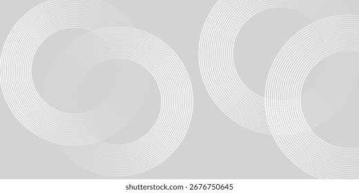 Abstract white glowing geometric lines on gray background