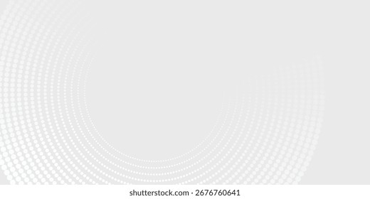 Líneas geométricas brillantes blancas Abstractas sobre fondo gris. Moderno patrón de líneas de círculo azul brillante. Concepto de tecnología futurista moderno