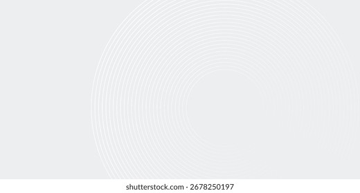 Linhas geométricas brilhantes em branco abstrato sobre fundo cinza. Futurista moderno simples