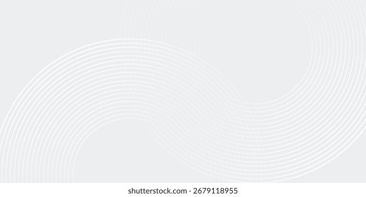 Abstract white glowing geometric lines on gray background. Modern shiny blue  poster line good illustrations vector circle corporate graphic
