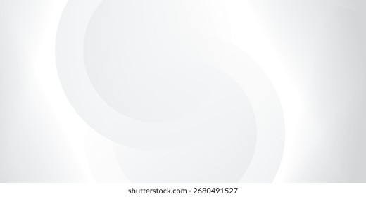 Abstract white glowing geometric lines on gray background. Modern shiny blue circle lines pattern. Futuristic technology concept. Suit for cover, poster modern