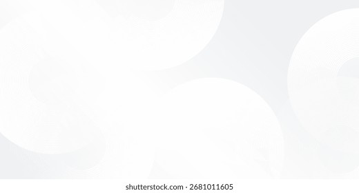 Abstract white glowing geometric lines on gray background. Modern shiny blue circle abstract modern art