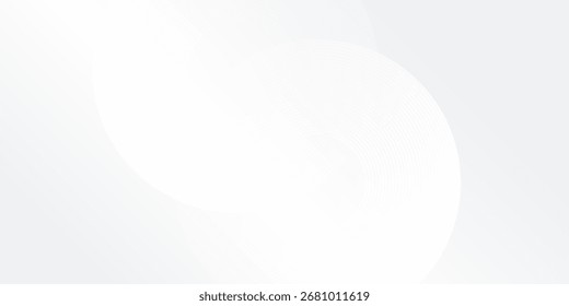 Abstract white glowing geometric lines on gray background. Modern shiny blue circle abstract