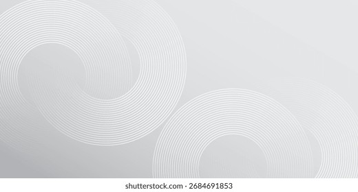 Abstract white glowing geometric lines on gray pattern