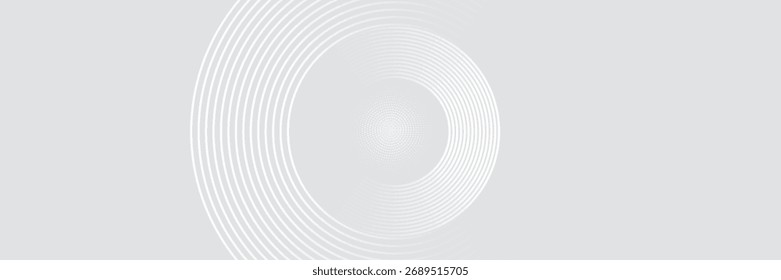 Abstract white glowing geometric lines on gray background illustration.
