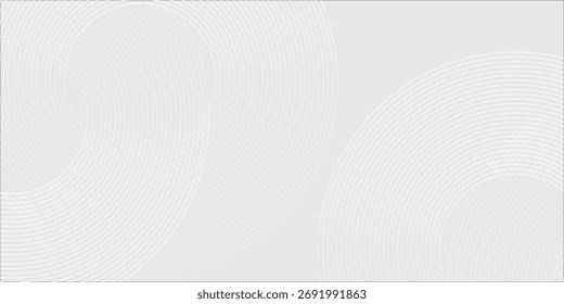 Líneas geométricas brillantes blancas Abstractas sobre fondo gris. Moderno patrón de líneas de círculo azul brillante. Concepto de tecnología futurista. Traje para la cubierta, cartel, Anuncio, folleto, cabecera, Vector