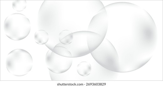 Abstract white glowing geometric lines on gray background. Modern shiny blue circle art simple