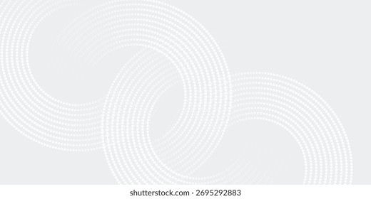 Líneas geométricas brillantes blancas Abstractas sobre fondo gris. Moderno patrón de líneas de círculo azul brillante. Concepto de tecnología futurista. Traje para la cubierta, cartel moderno