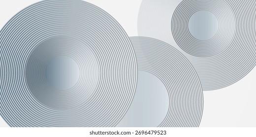 Líneas geométricas brillantes blancas Abstractas sobre fondo gris. Moderno patrón de líneas de círculo azul brillante. Concepto de tecnología futurista. Traje para la cubierta, cartel, Anuncio, folleto, cabecera, Vector moderno