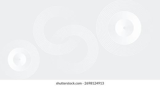 Abstract white glowing geometric lines on gray background. Modern shiny blue circle lines pattern. Futuristic technology concept. Suit for cover, poster, banner, brochure, header, vector modern