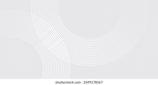 Abstract white glowing geometric lines on gray background. Modern shiny blue circle lines pattern. vector eps10