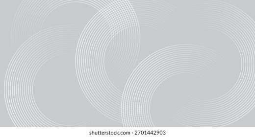 Abstract white glowing geometric lines. Vector Modern shiny blue circle lines pattern. Futuristic technology concept. Suit for cover, poster premium