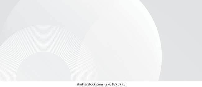 Líneas geométricas brillantes blancas Abstractas sobre fondo gris. Moderno patrón de líneas de círculo azul brillante. Concepto de tecnología futurista.