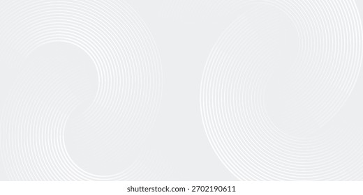 Abstract white glowing geometric lines on gray background. Modern shiny blue circle lines pattern. Futuristic technology concept style
