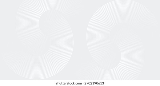 Líneas geométricas brillantes blancas Abstractas sobre fondo gris. Moderno patrón de líneas de círculo azul brillante. Estilo de concepto de tecnología futurista