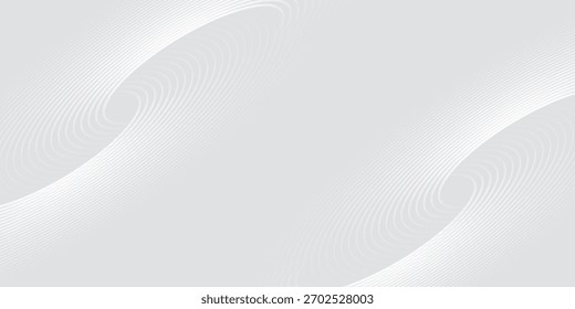 Líneas geométricas brillantes blancas Abstractas sobre fondo gris. Moderno patrón de líneas de círculo azul brillante. Concepto de tecnología futurista. Traje para la cubierta, cartel,