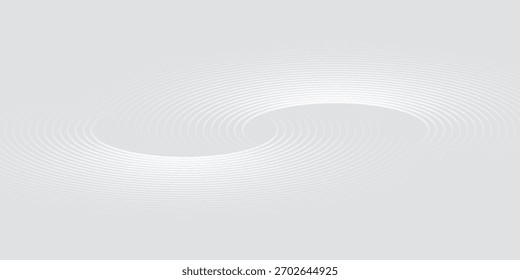 Líneas geométricas brillantes blancas Abstractas sobre fondo gris. Moderno patrón de líneas de círculo azul brillante. Concepto de tecnología futurista. Traje para la cubierta, cartel,