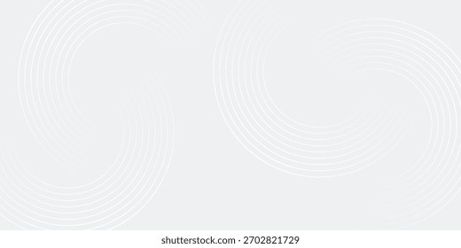 Abstract white glowing geometric lines on gray background. Modern shiny blue circle lines pattern. Futuristic technology concept style