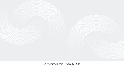 Líneas geométricas brillantes blancas Abstractas sobre fondo gris. Moderno patrón de líneas de círculo azul brillante. Concepto de tecnología futurista. Traje para la cubierta, cartel, Anuncio, folleto, cabecera, Vector moderno


