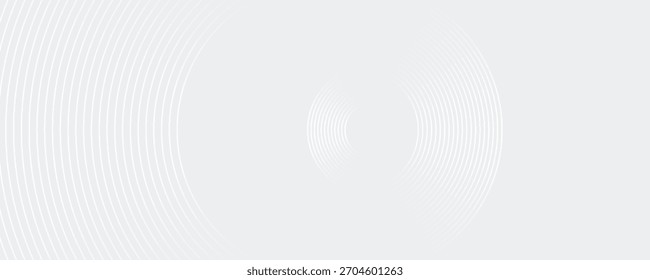 Líneas geométricas brillantes blancas Abstractas sobre fondo gris. Moderno patrón de líneas de círculo azul brillante. Concepto de tecnología futurista. Traje para la cubierta, cartel, Anuncio, folleto, cabecera, Vector del Sitio web